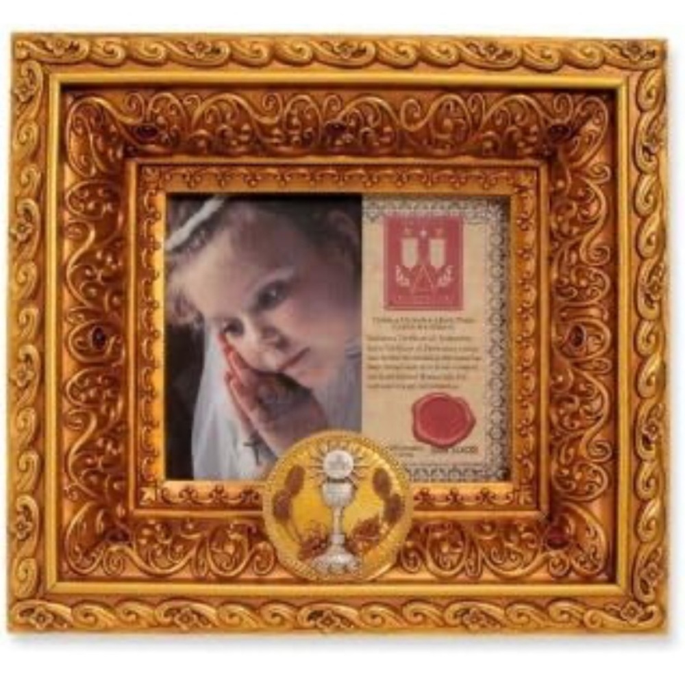 Communion Photo Frame -Vatican Observatory Foundation, gold, 6.9-Inch